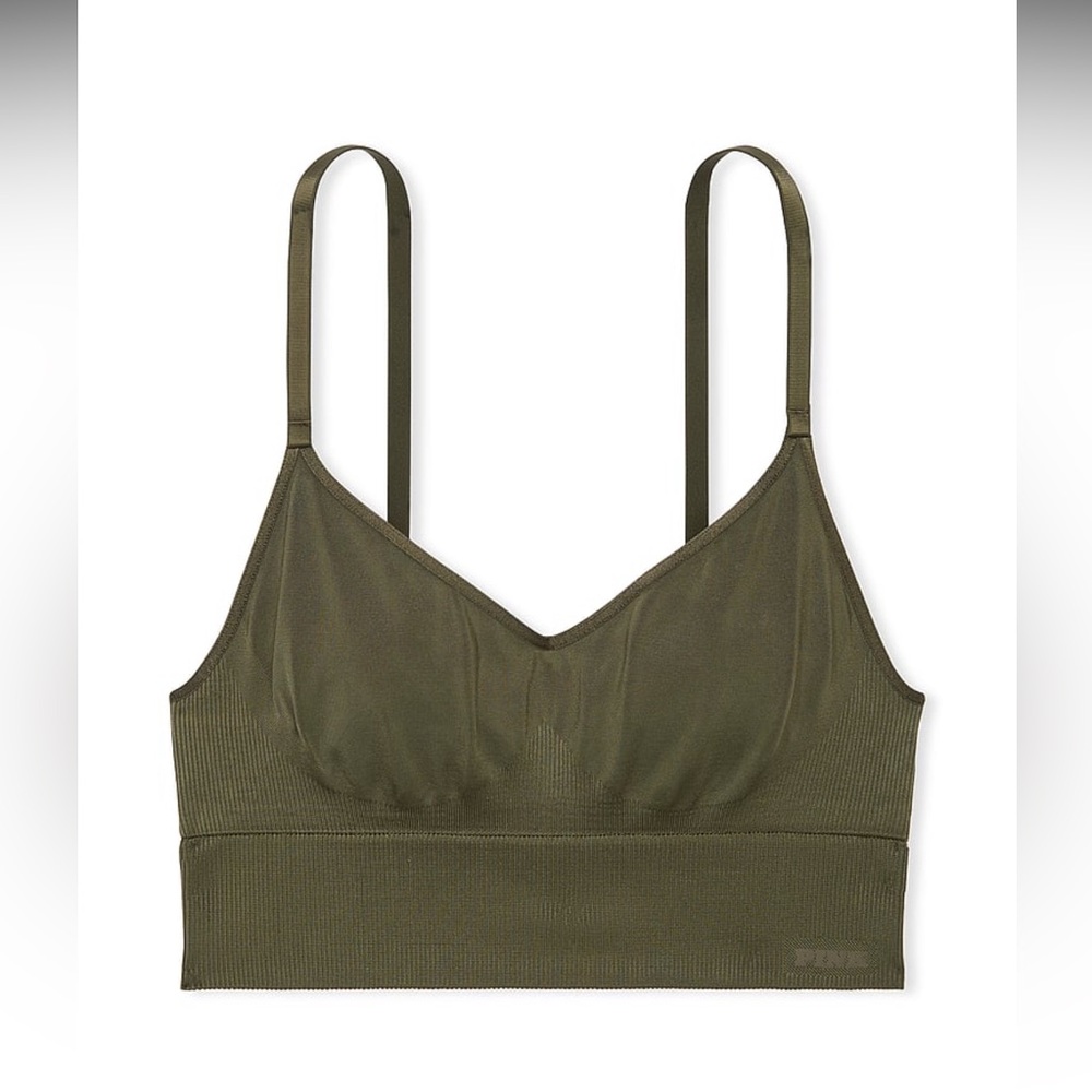 PINK by Victoria’s Secret Seamless long line satin sports bra
